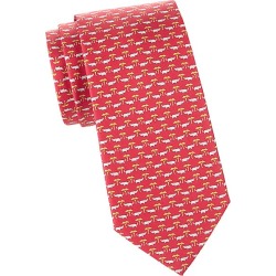 Salvatore Ferragamo Men's Rhino In Trees Silk Tie - Red