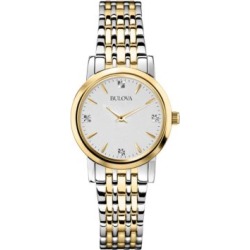 Montre analogique argent et or à diamants de 0,01 ct PT de la collection Diamond