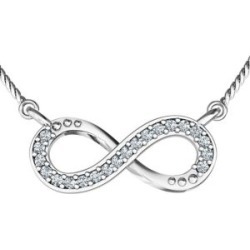 10K White Gold Crystal Infinity Necklace