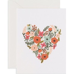 Rifle Paper Co Floral Heart Greeting Card/Set of 8
