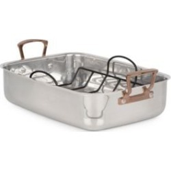 Metal Expressions Stainless Steel Roaster with Non-Stick V-rack