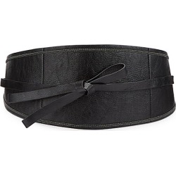 Brunello Cucinelli Women's Tied Wide Leather Belt - Black - Size 100 (Large)