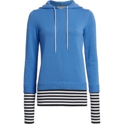 Layered Cashmere Pullover Hoodie