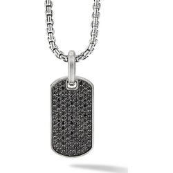 David Yurman Men's The Pavé Collection Sterling Silver & Black Diamond Enhancer Tag Pendant - Black Diamond