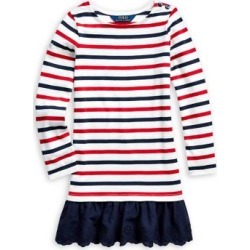 Robe rayée en jersey de coton pour fillette