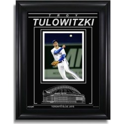 Photographie encadrée Limited-Edition avec gravure, Troy Tulowitzki des Blue Jays de Toronto, lancer en action