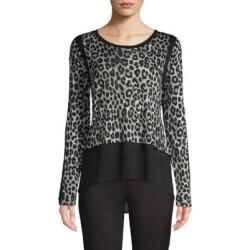 High-Low Leopard-Print Top