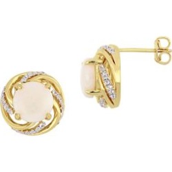 Dormeuses en argent sterling avec opale et topaze blanche