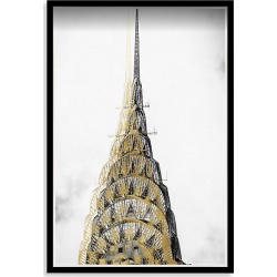 Oliver Gal Golden Building Top Framed Wall Art - Size 16 x 24