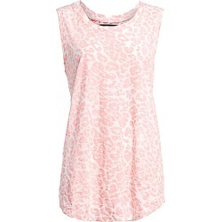 Le Superbe Women's Leopard Spot Cotton Muscle Shirt - Pink White - Size Large