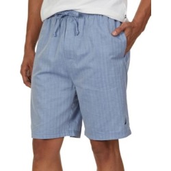 Short de nuit en coton tissé en chevrons