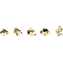 Snoopy Set of 5 Goldtone Stud Earrings