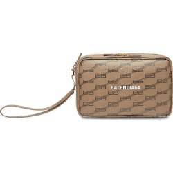 Men's Signature Pouch With Handle BB Monogram Coated Canvas - Brown White found on Bargain Bro from Saks Fifth Avenue for USD $570.00