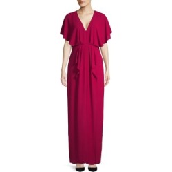 V-Neck Ruffle Gown