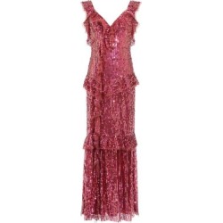 Sequined Ruffle Gown