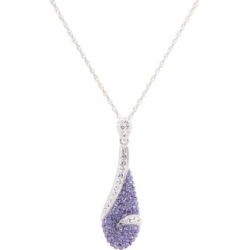 Collier à pendentif en argent sterling avec tanzanite et cristaux