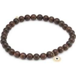 Evil Eye 14K Yellow Gold & Diamond Pavé Bead Bracelet