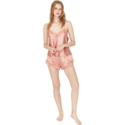 Women Plain Lacework/mesh/net Detailed Thin Woven Camisole - Shorts Pyjama Sets found on Bargain Bro from The Bay for USD $29.63