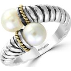 Bague en or jaune 18 ct et argent avec perle d'eau douce, Effy Pearl