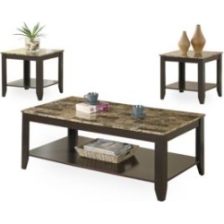 Ensemble table basse et tables d'appoint à effet marbré