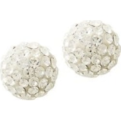 Dormeuses sphériques de 8,8 mm en or jaune 14 k et pavées de cristaux