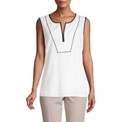Split Neck Sleeveless Top
