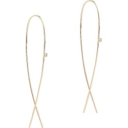 Women's 14K Gold & Diamond Narrow Upside Down Hoops - Yellow found on Bargain Bro from Saks Fifth Avenue for USD $357.20