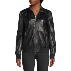 Kiki Ruffled Collar Leather Jacket