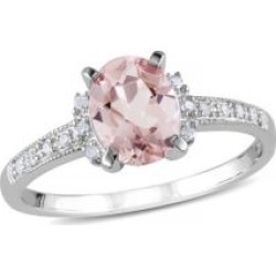 Bague en argent sterling avec 1,14 ct PT de morganite et diamants