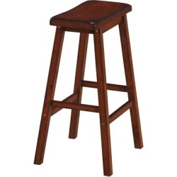 Tabouret de bar en bois à siège concave sans dossier