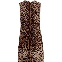 Dolce & Gabbana Women's Sleeveless Stretch Cady A-Line Dress - Leopard - Size 46 (10)