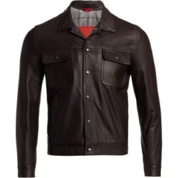 Point Collar Leather Jacket