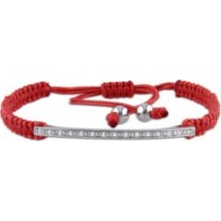 Bracelet en cordelette kabbale avec barre en argent sterling et diamants de 0,10 ct PT