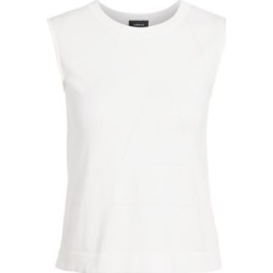 A Pointelle Sleeveless Knit Tank Top