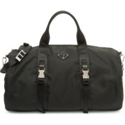 Leather-Trim Nylon Gym Bag