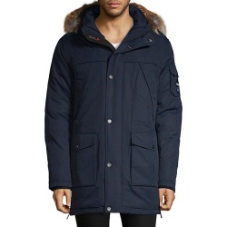 Fox Fur Trim Hooded Down Coat