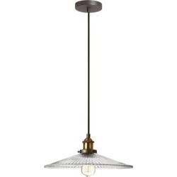 One-Light Ribbed Pendant Light