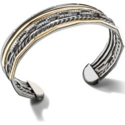 Stax 5-Row Cuff with Diamonds In 18K Yellow Gold & Blackened Sterling Silver