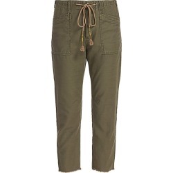 Free People Women's Drawn Up Boyfriend Pants - Army - Size Large