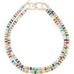 Women's 14K Gold-Plate & Natural Stone Two-Row Necklace - Gold Multi found on Bargain Bro from Saks Fifth Avenue for USD $114.00