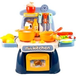 Kitchen Playset Cooking Toys Mini Kitchen Set Realistic Miniature Sounds Lights Chefs Pretend Play