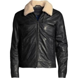 Sheldon Shearling Collar Leather Jacket