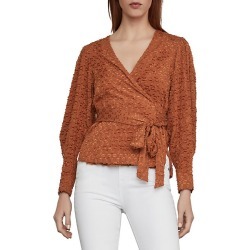 Pleated Shoulder Wrap Top