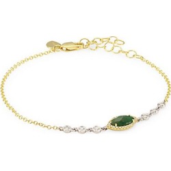 Meira T Women's 14K Gold & Diamond, Emerald Marquise Bracelet - Gold