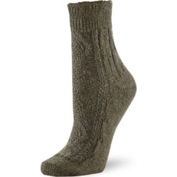 Lightweight Wool-Blend Frilly Cable Socks