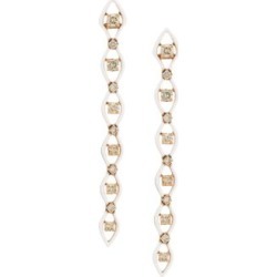 Diamonds In Color 18K Rose Gold, Brown Diamond & White Ceramic Linear Earrings