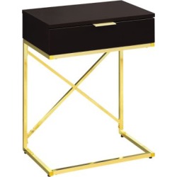 Table d'appoint blanche et chrome, 61 cm