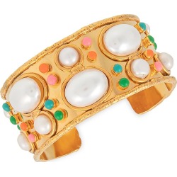 Women's Byzantine 22K Goldplated, 5-15MM Pearl & Enamel Cuff found on Bargain Bro from Saks Fifth Avenue for USD $159.60