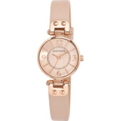 Montre au ton doré avec bracelet en cuir
