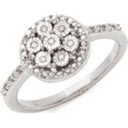 Bague en argent sterling avec diamants de 0,10 ct PT